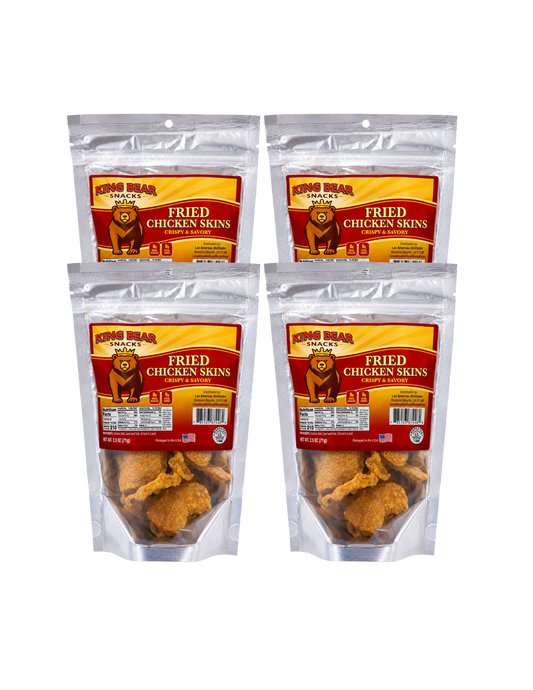 King Bear Snacks - Fried Chicken Skins Original 4-Pack Bundle
